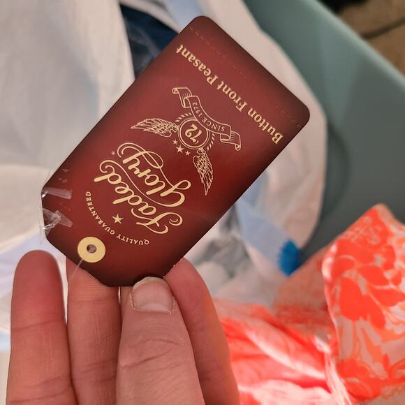 NWT Faded Glory pink white floral print peasant blouse size medium - Picture 10 of 10